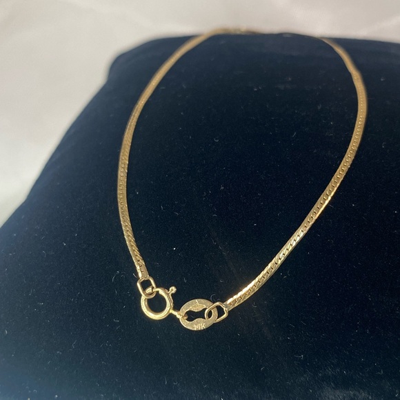 14K YELLOW GOLD vintage flat shiny bracelet REAL GOLD 7” - Picture 3 of 9